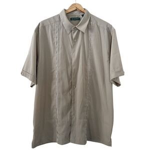 Cubavera Men's Cream and Tan Shirt EUC